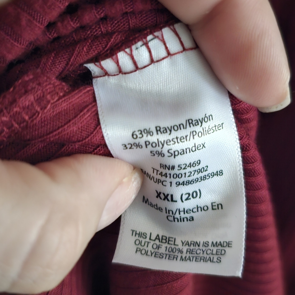 Burgundy Sweater Ribbed Dress - Picture 4 of 5